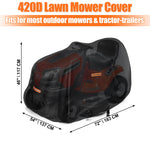 Load image into Gallery viewer, Housse de tondeuse à gazon d'extérieur imperméable et résistante en polyester Oxford 420D pour ponts jusqu'à 137,2 cm avec bande réfléchissante et boucle coupe-vent, protection UV universelle