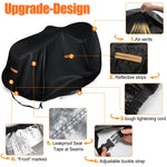 Load image into Gallery viewer, Housse de tondeuse à gazon d'extérieur imperméable et résistante en polyester Oxford 420D pour ponts jusqu'à 137,2 cm avec bande réfléchissante et boucle coupe-vent, protection UV universelle