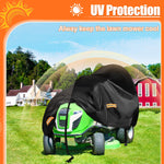 Load image into Gallery viewer, Housse de tondeuse à gazon d'extérieur imperméable et résistante en polyester Oxford 420D pour ponts jusqu'à 137,2 cm avec bande réfléchissante et boucle coupe-vent, protection UV universelle