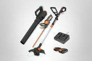 20V 12'' Cordless String Trimmer, 360 CFM Leaf Blower & 22'' Hedge Trimmer Combo, 2 Batteries & Charger Included, WG931