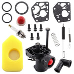 Load image into Gallery viewer, Kit carburateur pour tondeuse à gazon Briggs &amp; Stratton 499809 498809A 494406 et filtre à air 698369 Ressort de régulateur 691859 692211 Membrane 795083 495770
