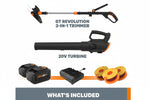 Load image into Gallery viewer, 20V Cordless String Trimmer &amp; 360 CFM Leaf Blower Combo, 12-Inch Trimmer, 2 × 4.0Ah Batteries &amp; Charger Included, Model WG930.3