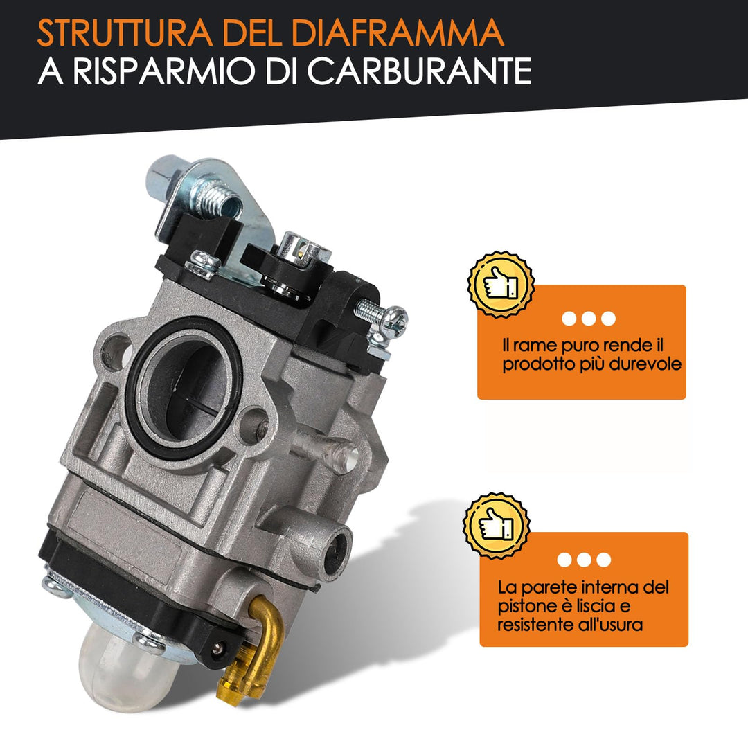 Carburateur pour débroussailleuse 52 cc 49 cc 43 cc, Kit complet d'accessoires inclus, Convient à une grande variété de tondeuses à gazon, débroussailleuses et tronçonneuses à chaîne