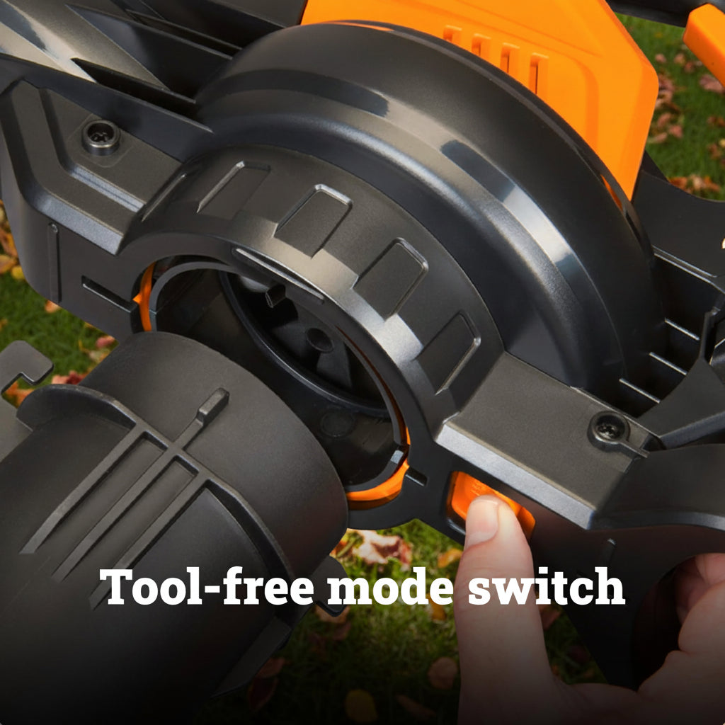 Cordless 3-in-1 Leaf Blower with Vacuum & Mulcher, Brushless Motor, 2-Speed Control, Battery Not Included, Model WG583.9