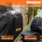 Load image into Gallery viewer, Housse de tondeuse à gazon d'extérieur imperméable et résistante en polyester Oxford 420D pour ponts jusqu'à 137,2 cm avec bande réfléchissante et boucle coupe-vent, protection UV universelle