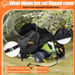 Load image into Gallery viewer, Housse de tondeuse à gazon d'extérieur imperméable et résistante en polyester Oxford 420D pour ponts jusqu'à 137,2 cm avec bande réfléchissante et boucle coupe-vent, protection UV universelle